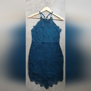 Free People Lace Dress, Size S.P in Teal color.